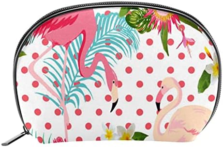 Тоалетна Торба, Козметичка Торба За Шминка За Патувања За Жени Мажи, Розова Полка Точка Тропски Фламинго Цвет
