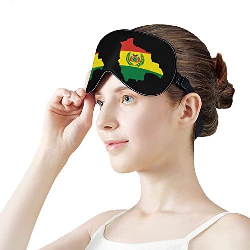 Знаме Мапа На Боливија Маска За Очи За Спиење Затемнување Ноќни Врзани Очи Со Прилагодлив Ремен За Мажи Жени Патуваат Јога Дремка