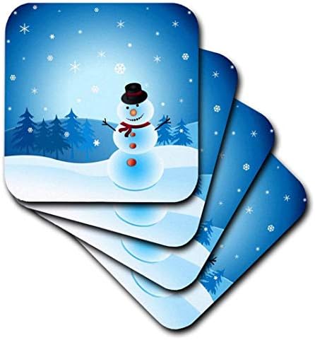 3Д Снежни Луѓе Од Роза Во Божиќната Природа Меки Подлоги, Разнобојни