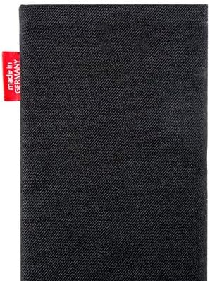Fitbag Rave Black Custom Tairoded Relaive за Apple iPhone 14 / iPhone 14 Pro | Направено во Германија | Покрив за торбичка со ткаенини
