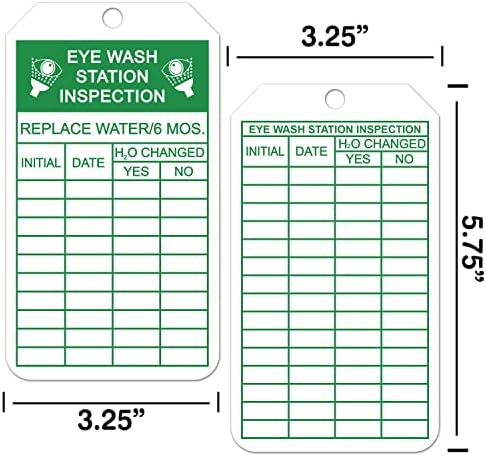 Инспекциски картички за миење зелено око, двострана 3,25 x 5,75 инчи месечна станица за очеви за инспекција на рекорди, ознаки за одржување