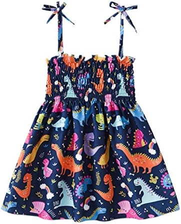 Девојче на федерапско дете Девојче летен фустан Сонк на сончоглед фустани без грб дино пеперутка јагода од јагода на возраст