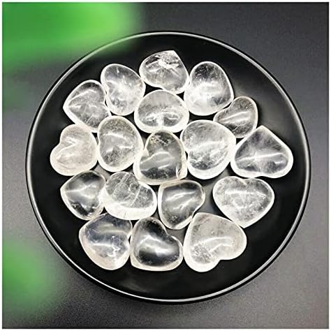 Qiaononai ZD1226 2pcs Природно бело кварц кристално срце во форма на срцеви лековити чакра занает природни камења и минерали испреплетени