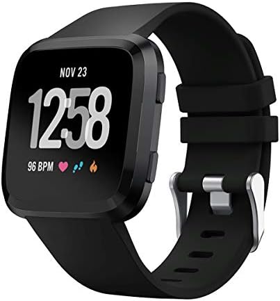 Minggo Sport Bands компатибилен со Fitbit Versa Smart Watch, дишејќи силиконски прилагодлив спортски опсег за замена на лента за замена