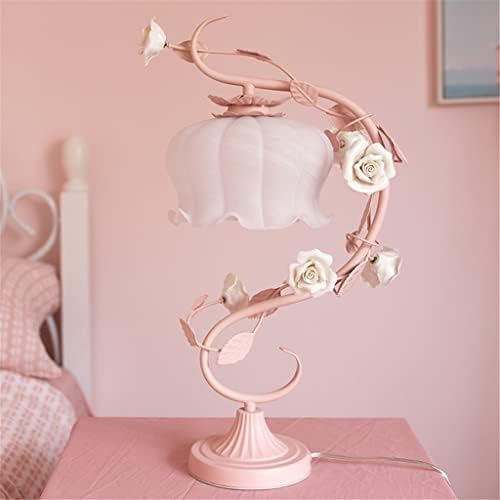 WSZTT договорна и романтична табела за ламба креативна спална соба розова роза цвет девојка соба соба за кревет ламба