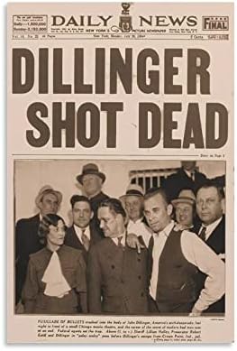 Гангстер Johnон Дилингер застрелан во Чикаго, гроздобер покритие постери за уметност платно печатење на wallидни уметности за wallидни декор