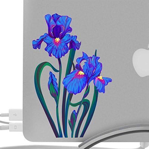 Шарена ирис цвет 8 инчи декларална - уметнички целосен боја пост импресионистички стил на насликан стил - одговара на MacBooks, лаптопи