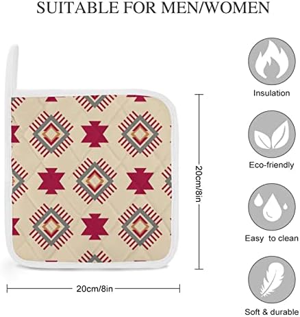 Племенски домородни американски навахо -шема за тенџере, држачи за садови за кујна отпорна на топлина, топли влошки за печење за готвење
