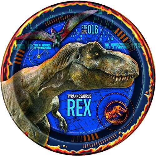 Уникатни материјали и украси на партии на диносаурус во светски јура - официјално лиценцирани | Вечера и десерт хартиени плочи,