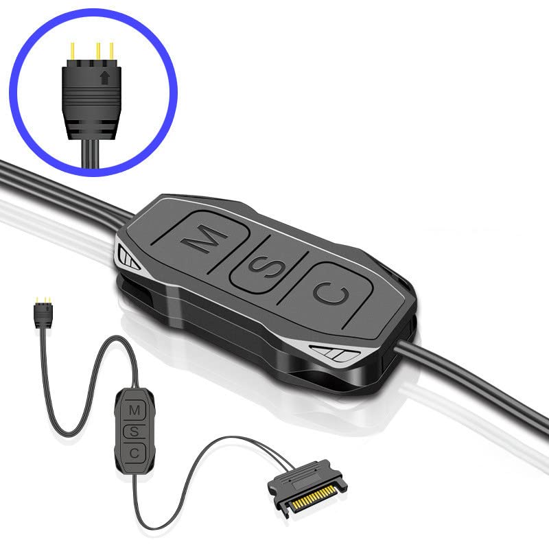 Dagijird 5V 3 Pin Argb Mini Controller to SATA Aura Light Controller Cable Hub Адаптер за ладење на вентилаторната лента