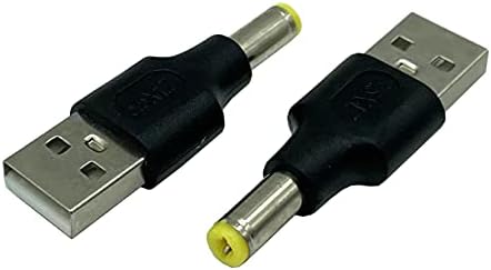 Адаптер Dafensoy USB до DC, 2-пакет USB 2.0 A MALE до DC 5,5 x 2,5 mm машки адаптер за напојување за полнење електронски уреди со DC или