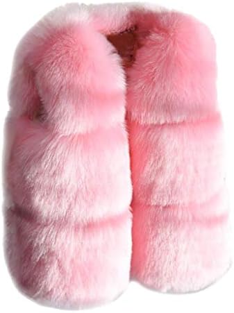 5Т палта за девојчиња дете бебе девојчиња faux елек зимска топла палто јакна симпатична дебела крзнена палта за девојчиња