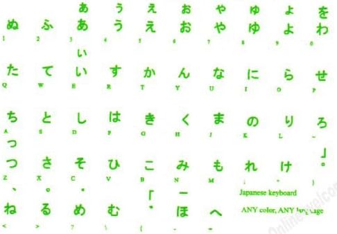 Онлајн-Добредојдовте Јапонски Налепници За Тастатура Хирагана Транспарентна Позадина Зелени Букви За КОМПЈУТЕР Компјутер Лаптоп Тастатури