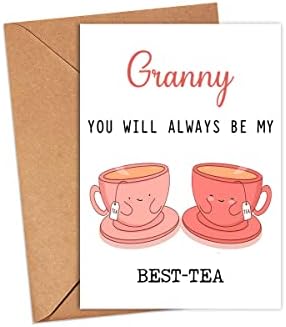 Баба Вие секогаш ќе бидете мојата најдобра чаша - Смешна картичка - Најдобра картичка за чај - картичка за Денот на мајката - Баба