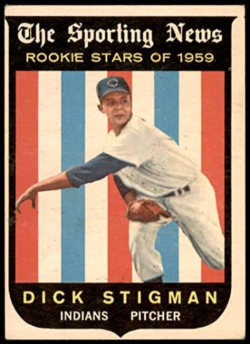 1959 Топпс 142 Дик Стигман Кливленд Индијци Дин картички 2 - Добри Индијанци