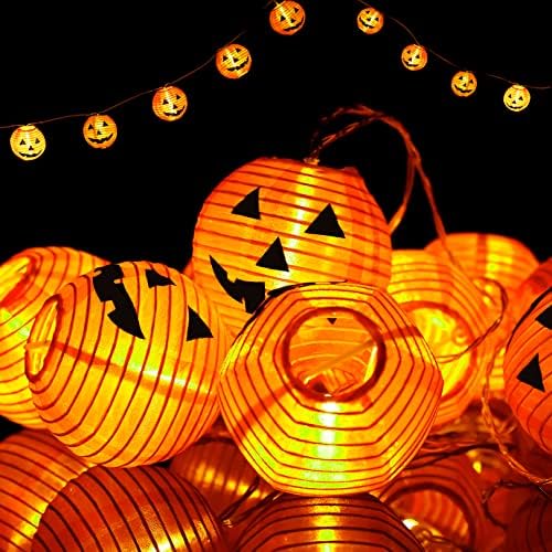 Xiyunte Ноќта на вештерките Фенери за тиква од тиква-10 LED DIY Jack-O-Lantern Ноќта на вештерките светла од тиква, светла