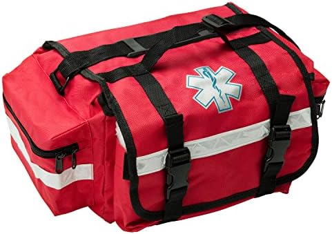 Новамедик професионална празна црвена прва торба за одговор, 17 x 9 x 7 , ЕМТ траума превозникот за прва помош за болничари и