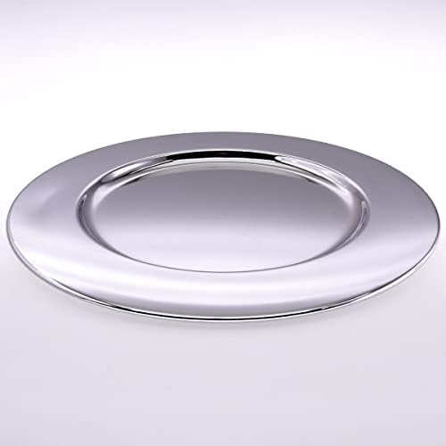 Maro Megastore 12-инчен круг хром позлатена сребрена послужавник за сервисирање огледало Едноставно обична стилска забава роденденски вклучена