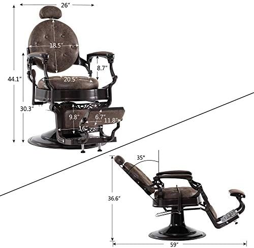 Barberpub тешки метални гроздобер бербер стол на сите намени хидраулични рекордни салони за убавина спа -стол опрема за стилизирање 3849
