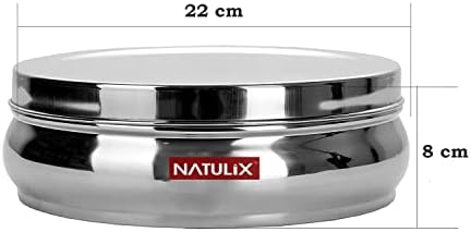 Natulix ® Не'рѓосувачки челик во форма на стомак за зачини | Масала Даба | Масала кутија за кујна со 7 контејнери во форма на