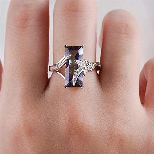 Накит Aunyamanee луксузен виножито мистичен топаз CZ прстен 925 сребрен женски свадбен бенд со големина 6-10