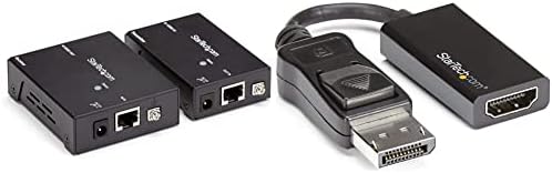 Startech.com HDMI преку CAT5/CAT6 Ethernet Extender, 1080p@230ft, Black & COM DisplayPort - 4K 60Hz Активен DP 1.4 до HDMI 2.0 Видео конвертор