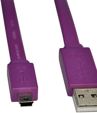 0,3m 1ft USB 2.0 машки до мини USB 2.0 машки кабел со рамен вид виолетова боја