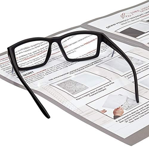 Безбедносни читатели на Voltx 'Vision', целосни леќи Зголемените очила за безбедност на читање ANSI Z87.1+ & CE EN166F - леќи обложени со анти