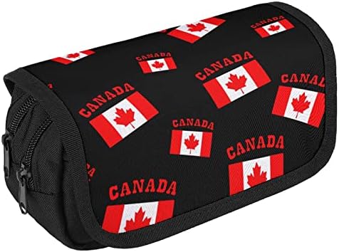 Канада знаме со молив со молив за куќиште со пенкало рачен организатор за шминка, козметички преносен подарок за канцелариски патувања