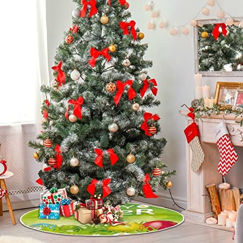 Декорација на здолниште на новогодишно дрво Алаза, украс за мало мини дрво со здолниште 35,4 инчи со среќни велигденски шарени