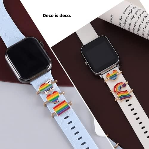 Simplethings Виножито шарм компатибилен со привлечноста на бендот Apple Watch, метална декоративна гордост виножито прстенест јамка за 20мм часовник бенд мажи жени девојки, г?
