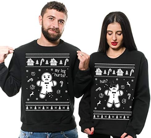 Silk Road Tees Божиќ грда џемпер за џемпери за џемпери Двојки од джинджифилова смешни џемпери