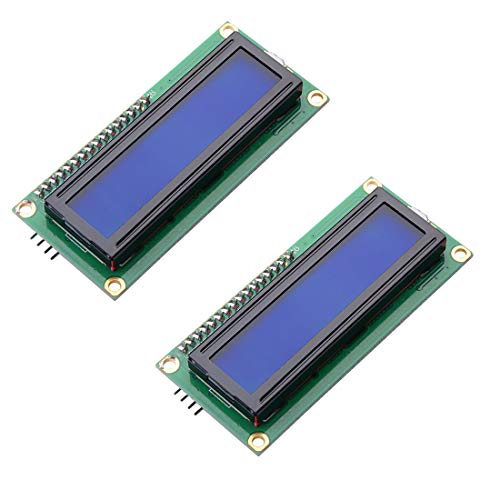 Hiletgo 2PCS HD44780 IIC IIC IIC I2C1602 LCD дисплеј со адаптер за сериски интерфејс IIC I2C TWI SPI 1602 LCD дисплеј сино задно