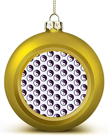 Јин и Јанг Божиќна топка што висат украси Xams Decoration Decoration за празнична забава