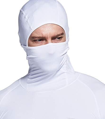 Термални кошули за термичка компресија на TSLA Hoodie со маска, долги ракави зимски спортски слој на врвот, активна кошула за трчање