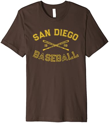 Класичен бејзбол во Сан Диего Калифорнија, ретро гроздобер премиум маица