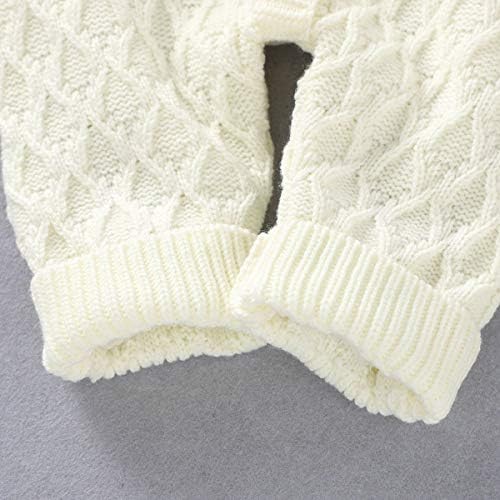 Hadetoto новороденче џемпер за бебиња ромпер плетен џемпер со долги ракави скокови облеки со топла капа