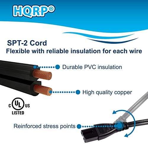 HQRP AC Power Cost Costribtion Complatible со Nord Electro The Lead Wave Rack Modular Piano Cable Cable, UL наведен