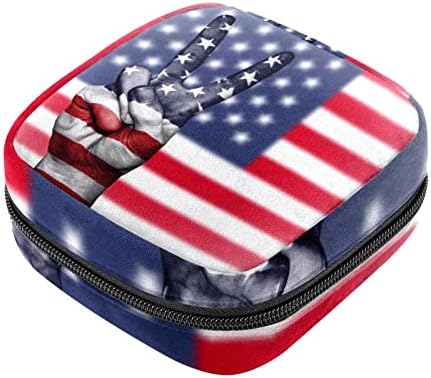 Санитарна торба за складирање на салфетки, торбичка за подлога, торбичка за подлога, мала торба за шминка, американско знаме