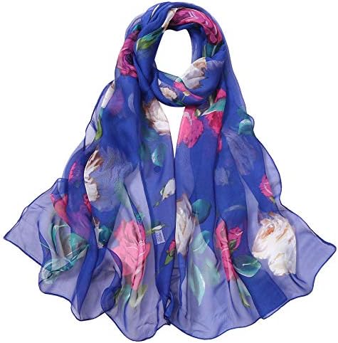 Лесни летни модни модни рози меки долги печатени свилени шалови шал симулација шамија на жени шал гитара шамија