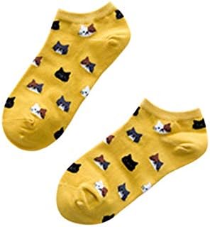 Женски животински обични парови чорапи памук печати мачка 5 шарени тенки чорапи мажи големи пешачки чорапи
