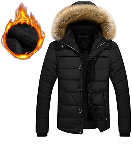 Ymosrh Спортски јакни за мажи топла зимска густа јакна со качулка со патент џеб масти палта и јакни мода