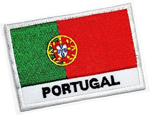 Еднаш x Португалија знаме Амблем Воен тактички закрпи Национална земја Португалско знаме извезено железо на аплициска лепенка за ранец фармерки