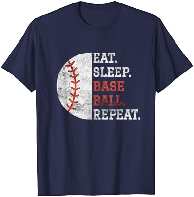 Гроздобер бејзбол играч јадат маица за спиење бејзбол повторуваат маица