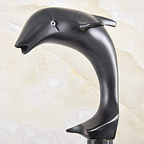 Црно масло нанесуваат бронзено вртење на вртливата двојна вкрстена рачка симпатична животинска делфин кујна кујна мијалник миксер Допрена