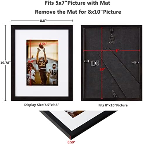 Upwoigh (3pack 8x20 црна рамка за слики од 1, 8x10 црна рамка за слики од 2, прикажува панорамски фотографии или четири фотографии од 4х6 инчи,