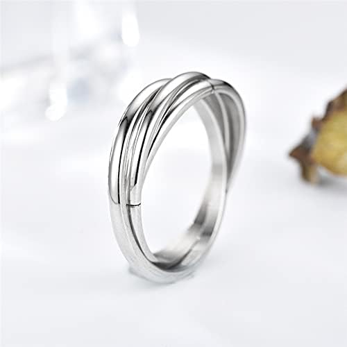 Шарен Bling 3 компјутери фигуриран вртеж прстен од не'рѓосувачки челик, вртежен опсег прстен fidget прстени за жени мажи кои го олеснуваат