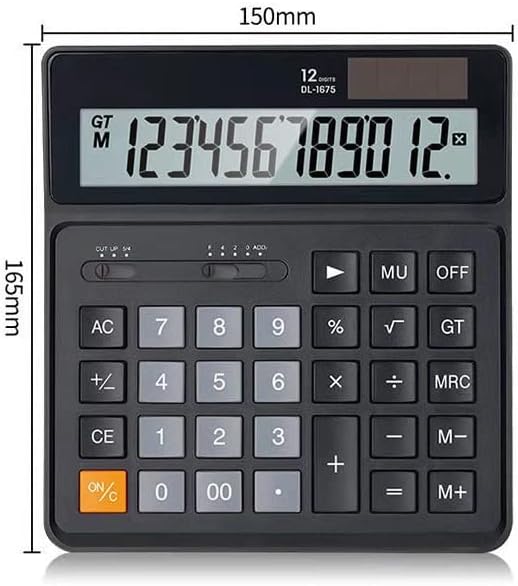 LDCHNH Калкулатор за работна површина Финансиски сметководство канцеларија Соларна калкулатор 12-цифрен преносен калкулатор со двојна