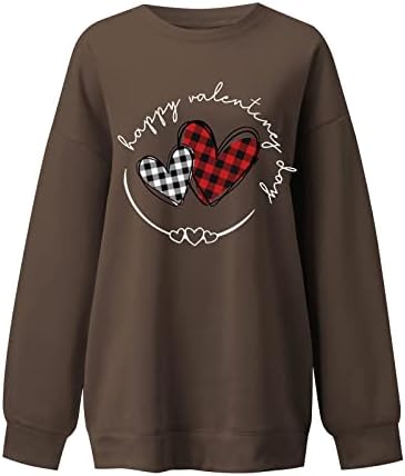 Jjhaevdy Women'sенски Valentin's Valentine's Dayl Sweatshirt Sumbshirt Casual Long Recked Reck Reck Loose Blouses Pullover