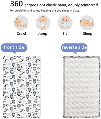 Тематски тематски панда, вграден креветче за креветчиња, стандарден душек за креветчиња, облечени во листови за деца, душеци, смешни